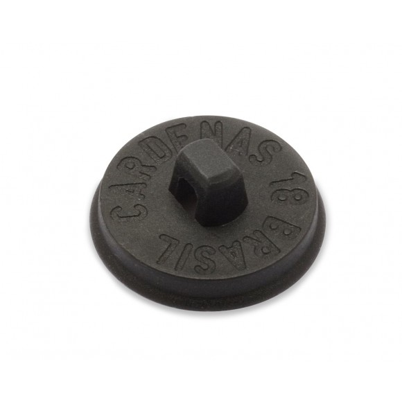 Botão Bombê Plástico preto 20MM - com Anel 